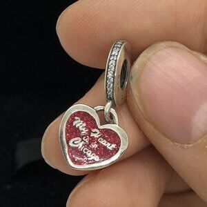 ✨🔥Pandora Red Heart Be Mine Exclusive Dangle Charm My Heart Chicago Pendant